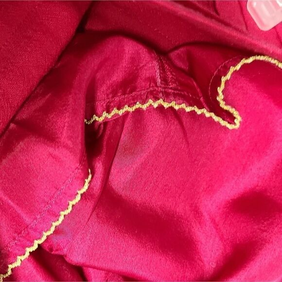 Leifisdottir Mini Skirt Womens Size‎ 2 Wool Pleated Red Gold Silk Lined - Picture 4 of 7